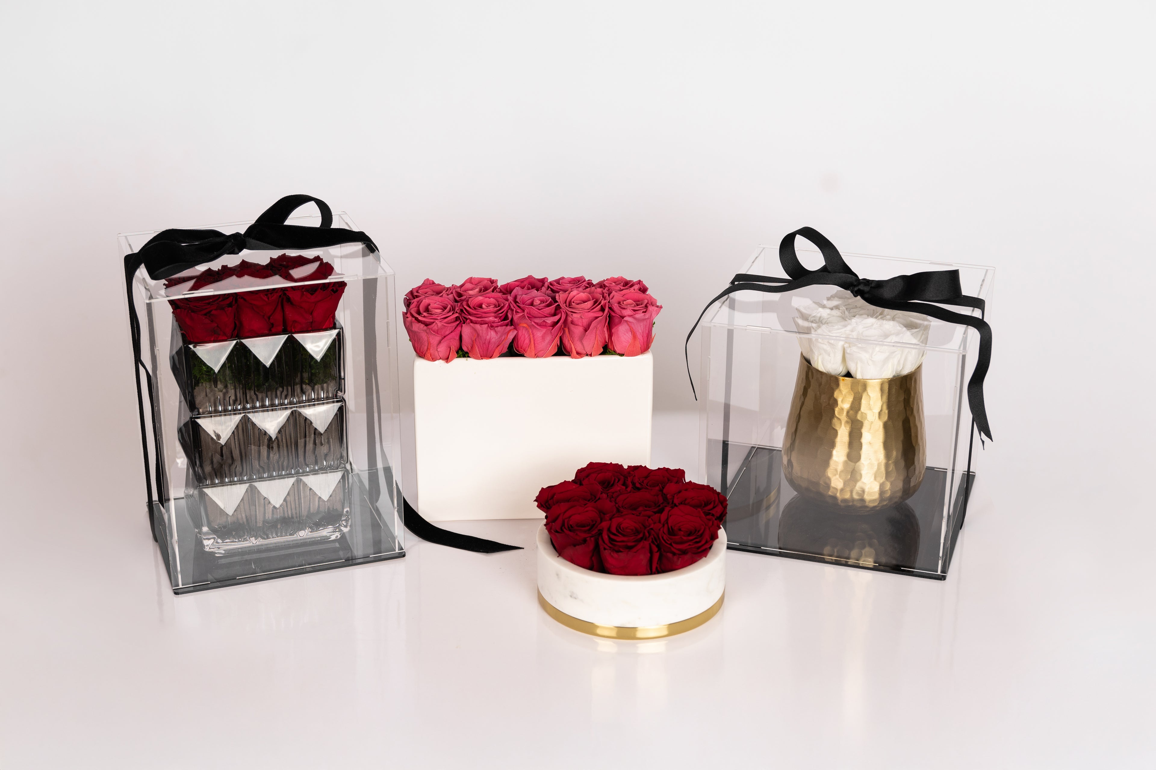 11 - Preserved Rose Black Glass