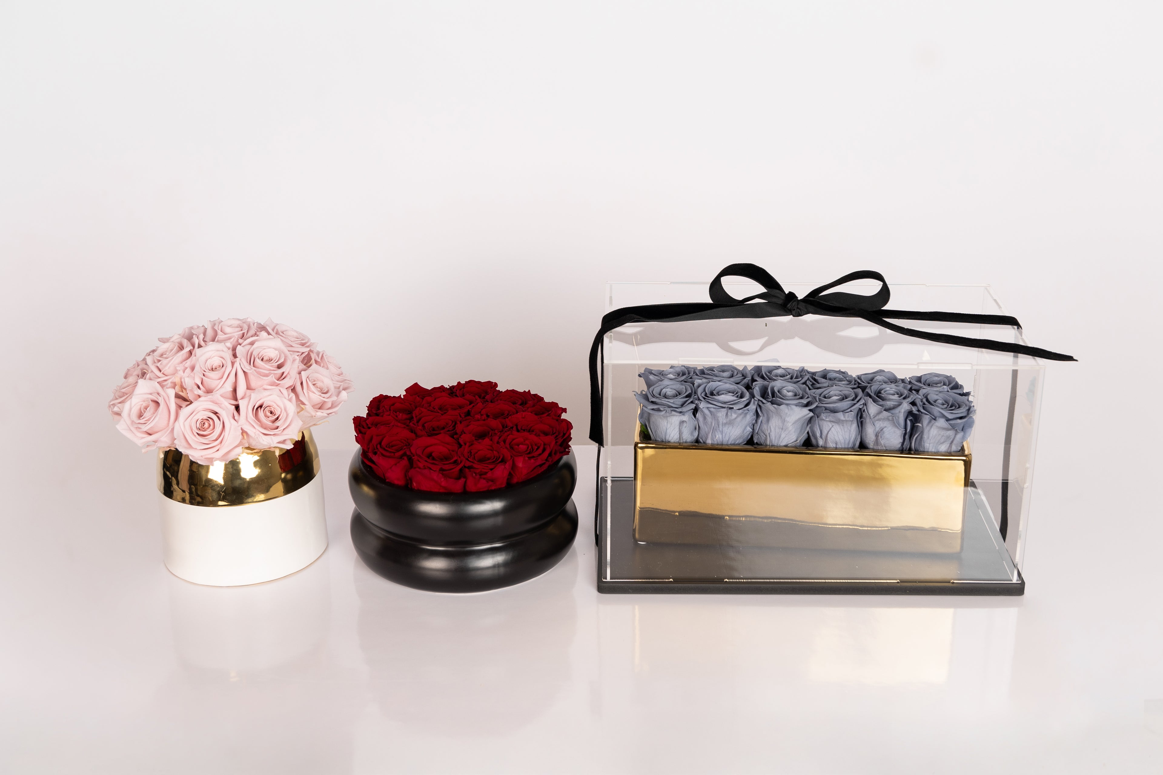 8 - Preserved Rose Round Bubble Vase
